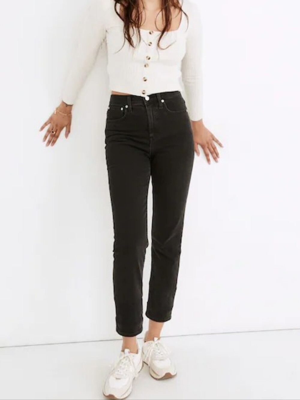 Madewell classic straight jeans, Lunar faded black wash